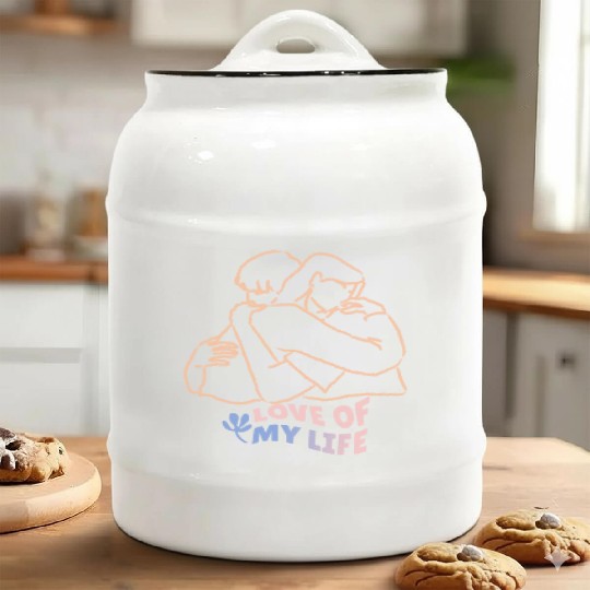 couple, love you art, love you urban, love you gra Ceramic Cookie Jars