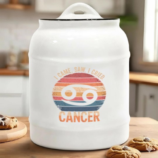 I Came, I Saw, I Cried Cancer Zodiac Sign Ceramic Cookie Jars
