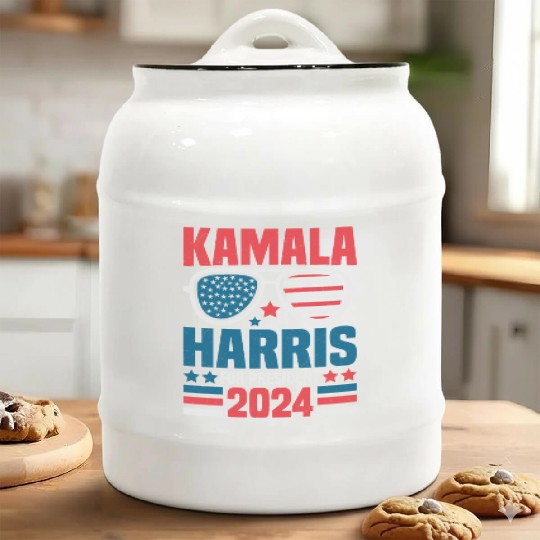 Kamala Harris 2024 for President Vote Tim Walz Ceramic Cookie Jars