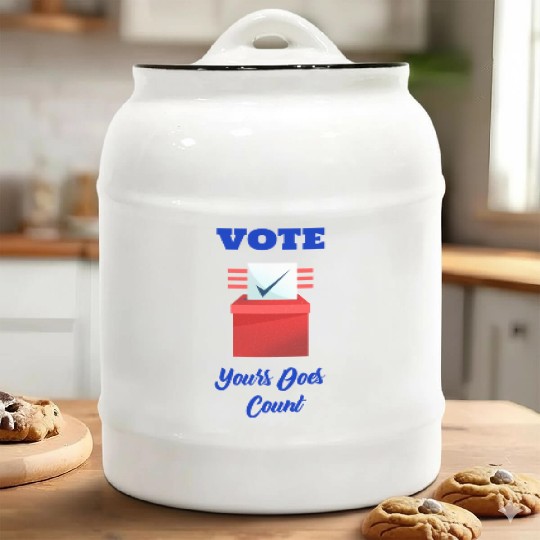 Vote, yours does count /Politics Ceramic Cookie Jars