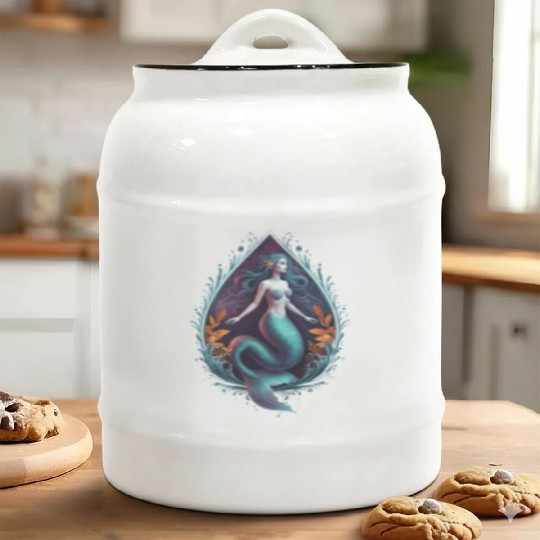 Mermaid's Ocean Drop: Ethereal Waters Ceramic Cookie Jars