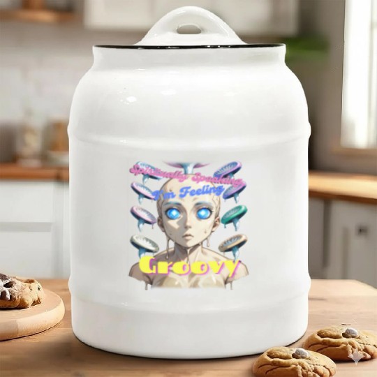 Spiritually Speaking Im Feeling Groovy Psychedelic Ceramic Cookie Jars