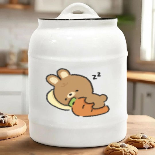 Bunny and Carrot Ceramic Cookie Jars