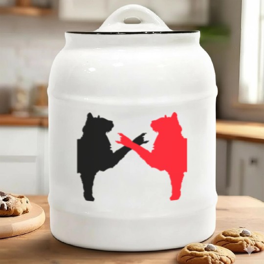 Cat Team Heavy Metal Hard Rock Music Pet Friends Ceramic Cookie Jars