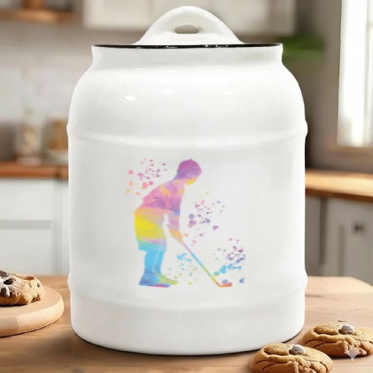 Golfer Colorsplash Kids Miniature Golf Ceramic Cookie Jars