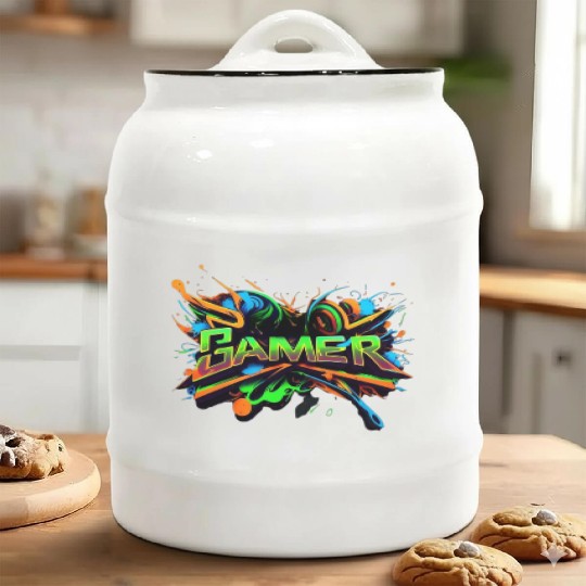 Gamer 1 Ceramic Cookie Jars
