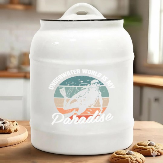 Underwater World Is My Paradise Ceramic Cookie Jars