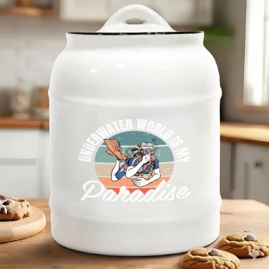 Underwater World Is My Paradise Ceramic Cookie Jars