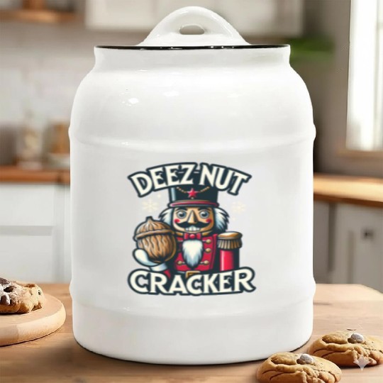 Deez Nut Nutcracker Meme Ceramic Cookie Jars: Funny Christmas