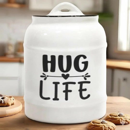 Hug life Heart Ceramic Cookie Jars