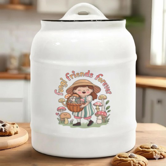 Fungi Friends Forever Ceramic Cookie Jars