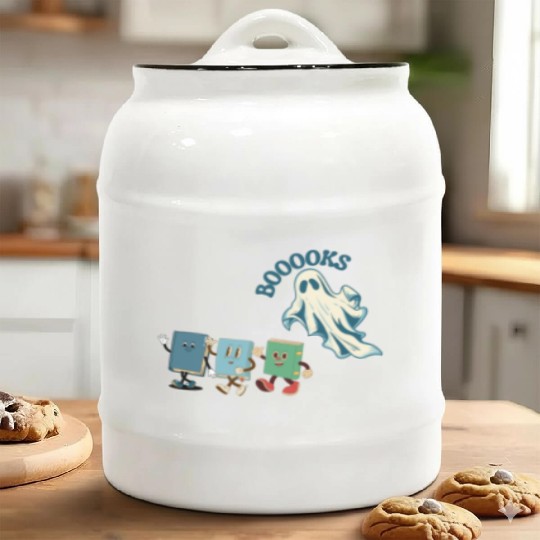Ghost and Booooks! Ceramic Cookie Jars