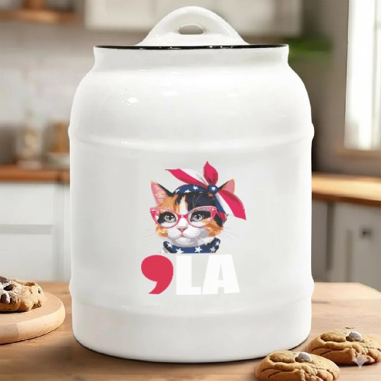 Kamala Harris for President 2024 Comma La Cat Ceramic Cookie Jars