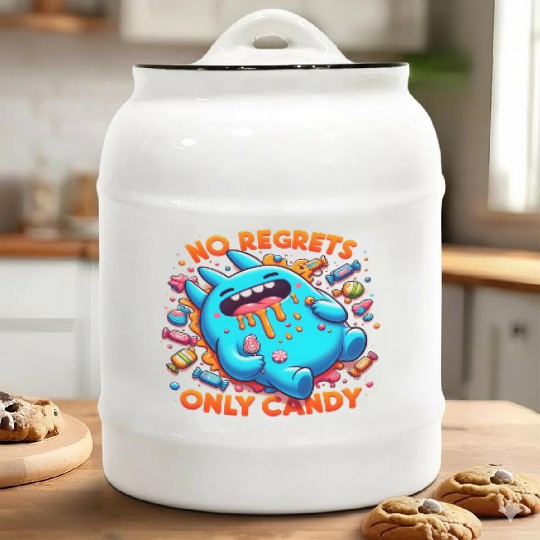 Disneyland Stitch Halloween No Regrets Only Candy Ceramic Cookie Jars