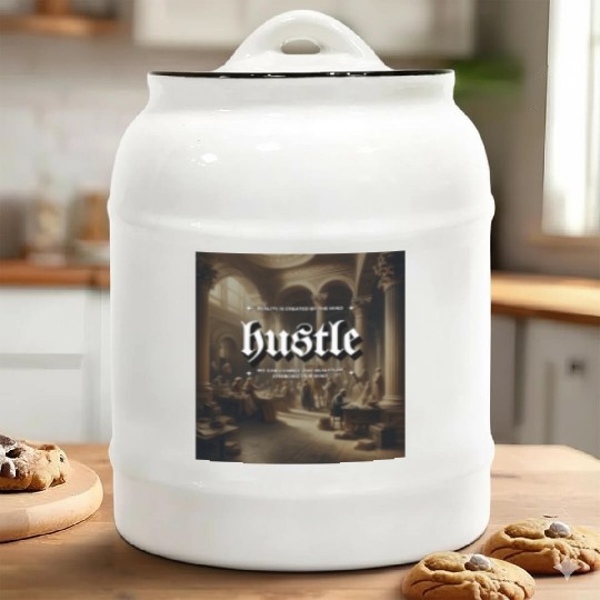 Hustle Antique Gallery Building Classic Painting Ceramic Cookie Jars