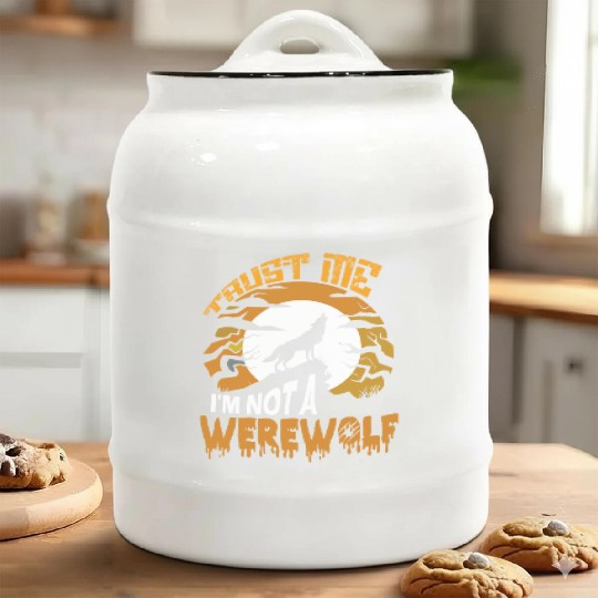 Trust Me I'm Not a Werewolf Halloween Ceramic Cookie Jars