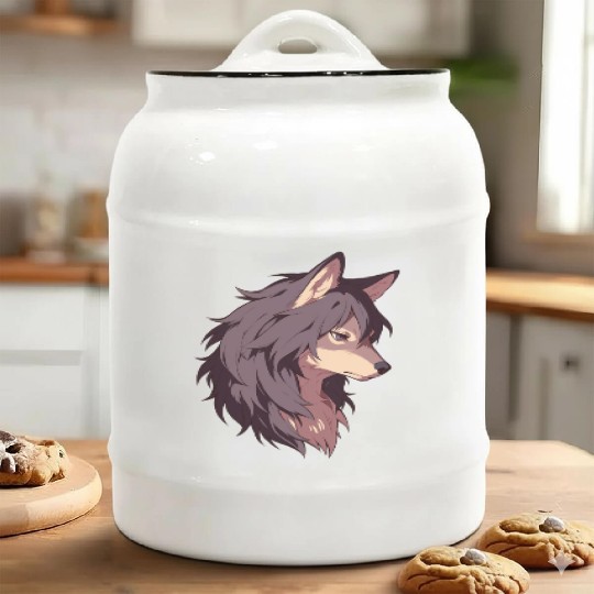 Wolf with a Wild Heart Ceramic Cookie Jars