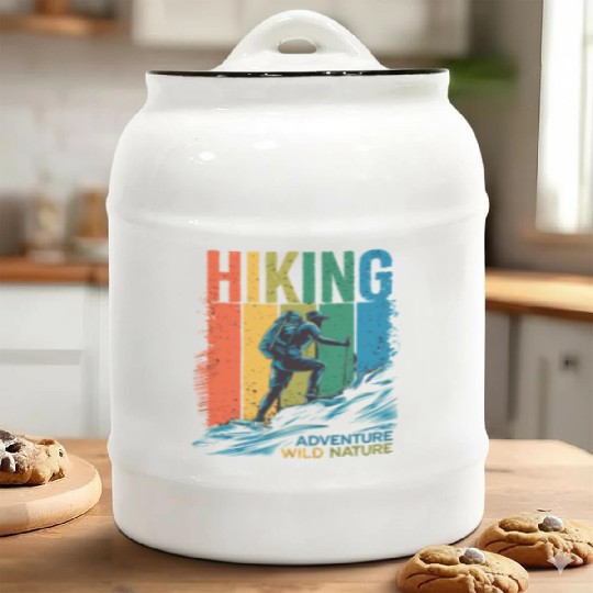 Hiking Adventure Wild Nature for a Hiker Ceramic Cookie Jars