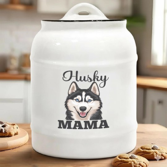 Husky Lover Design Dog Owner Ceramic Cookie Jars