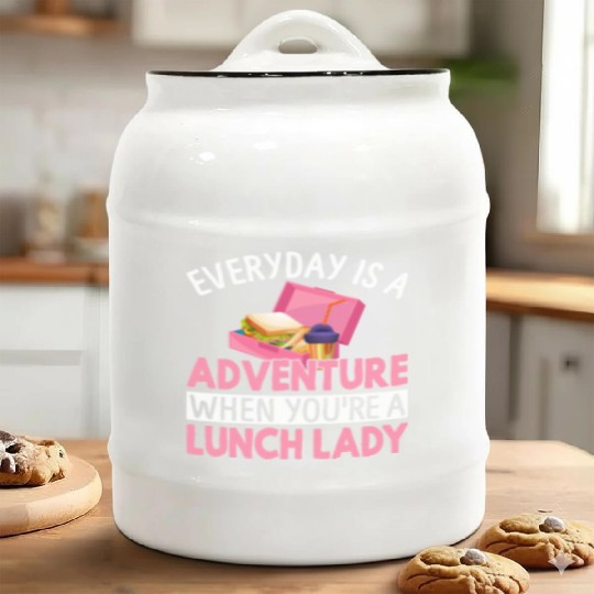 Cafeteria Worker Battery Life Adventure You're A L Ceramic Cookie Jars