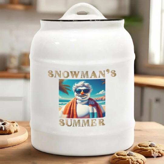 Chillin' Snowman: A Summer Surprise Ceramic Cookie Jars