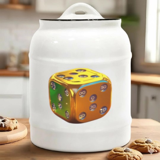 Dice Game Boy Casino 3D Art Ceramic Cookie Jars