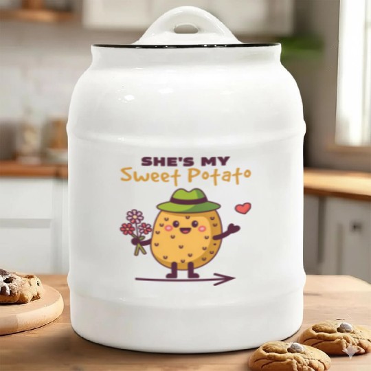 She's My Sweet Potato Funny Matching Couples Ceramic Cookie Jars