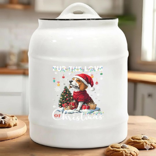 Beagle Christmas Tree Lights Decorations Dog Lover Ceramic Cookie Jars