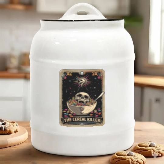 Cereal Killer Tarot Card Horror Movies True Crime Ceramic Cookie Jars