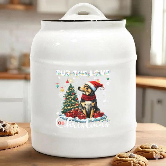 German Shepherd Christmas Tree Decorations Dog Ceramic Cookie Jars