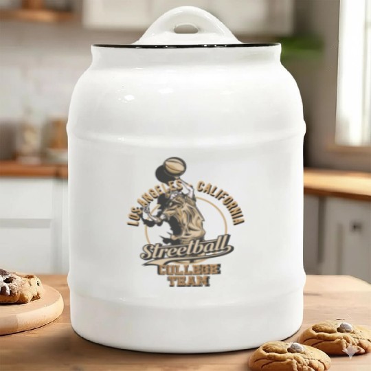 Los Angeles Streetball College Team log Ceramic Cookie Jars