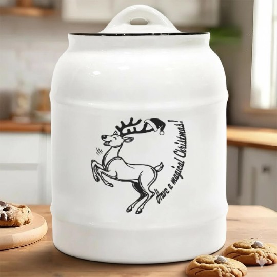 Joyful Reindeer: Leaping into Christmas Ceramic Cookie Jars