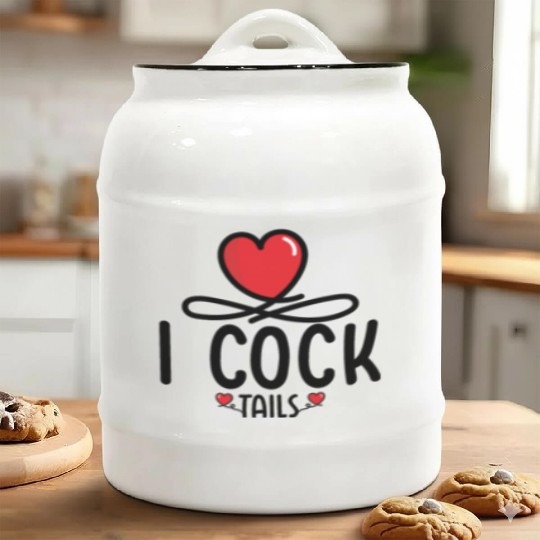 Funny I Love Cocktails 5 Ceramic Cookie Jars