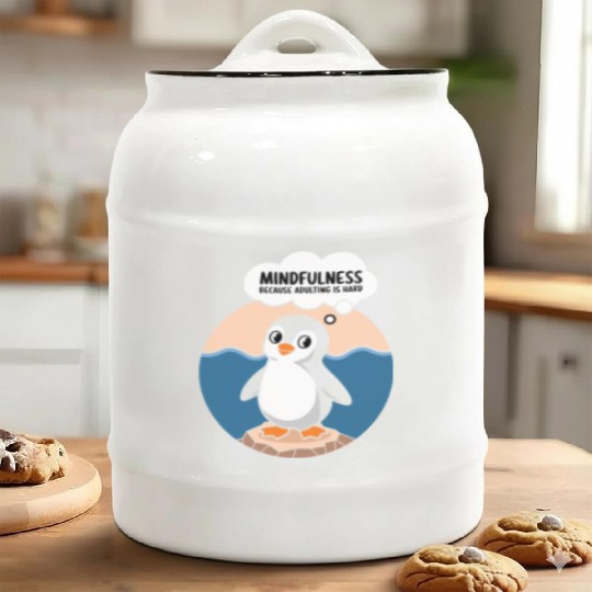Mindfulness Because Adulting Is Hard Ceramic Cookie Jars
