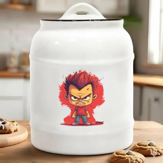 Funny Angry School Boy Ceramic Cookie Jars