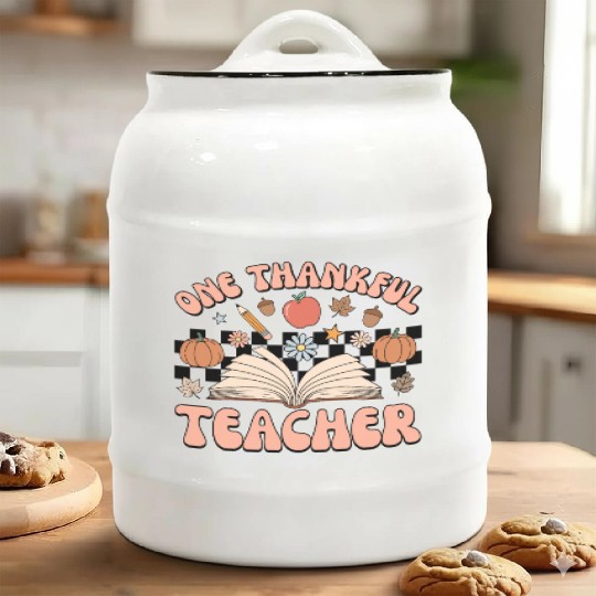 Thanksgiving Teacher Ceramic Cookie Jars One Thankful Teacher