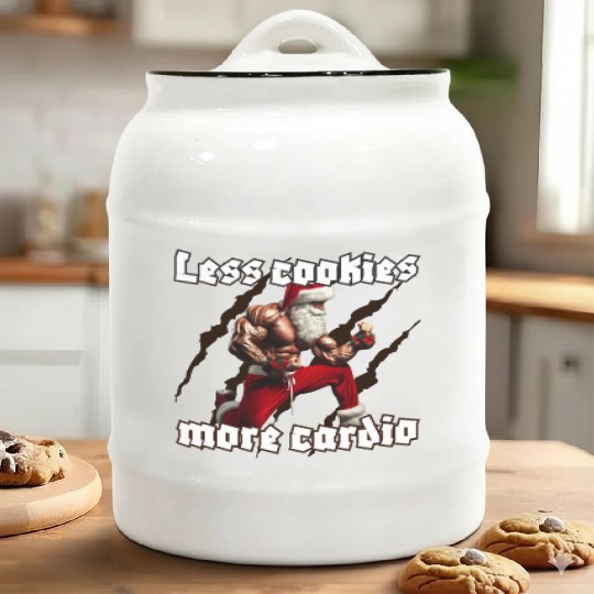 Muscle Santa Ceramic Cookie Jars – Christmas Workout Apparel