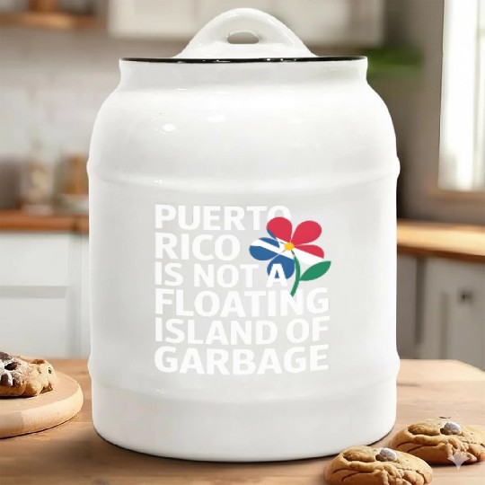 Puerto Rico Pride Bold Awareness Statement Ceramic Cookie Jars
