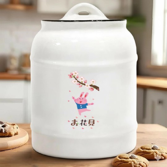 Sakura Serenity: Hanami Blossoms Ceramic Cookie Jars
