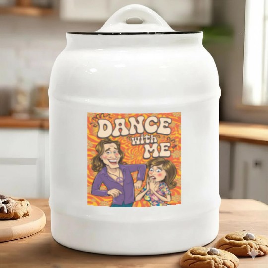 Dance with Me Groovy 70s Retro Funky Psychedelic Ceramic Cookie Jars