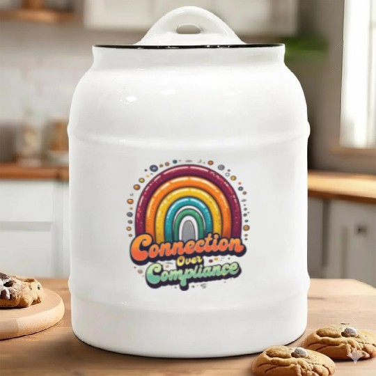 Connection Over Compliance Neurodiversity Mental Ceramic Cookie Jars