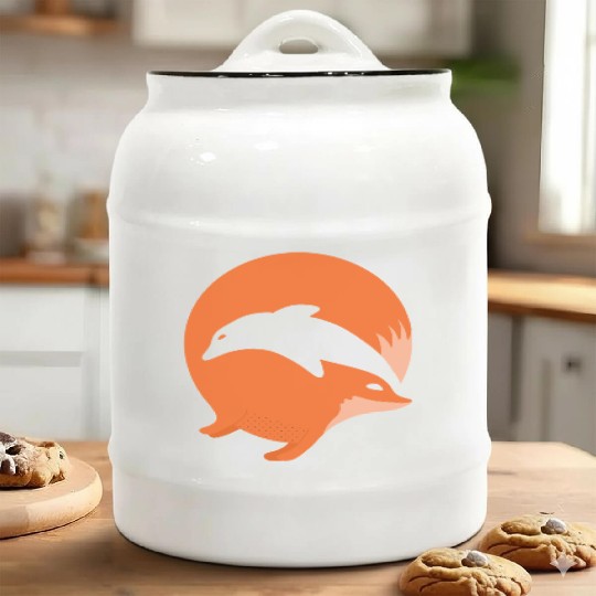 Fox or Dolphin in this fun optical illusion Ceramic Cookie Jars