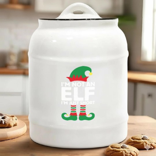 I'm Not An Elf Im Just Short Funny Christmas Ceramic Cookie Jars