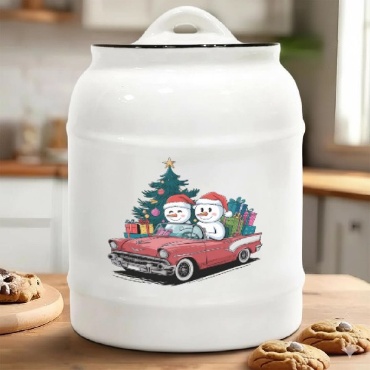 Merry Christmas , Christmas tree retro Ceramic Cookie Jars