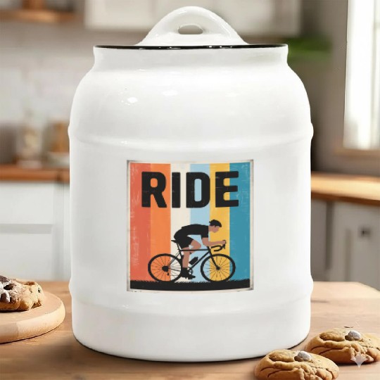 Retro Cycling Ceramic Cookie Jars | Vintage Style for Bike Lovers