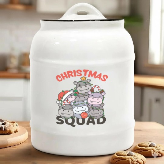 Hippo Christmas Tree Christmas Squad Hippos Ceramic Cookie Jars