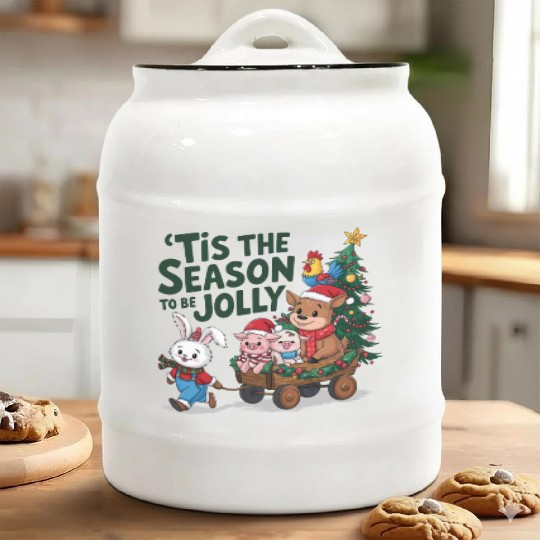 Merry Christmas, Christmas tree retro Ceramic Cookie Jars