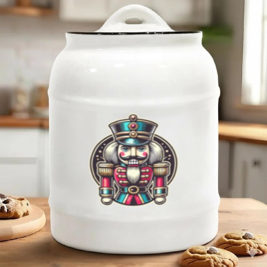 Traditional Nutcracker For Christmas Ceramic Cookie Jars