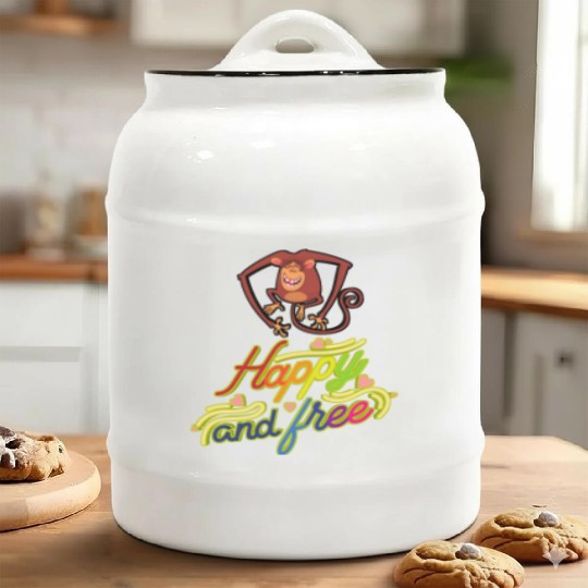 Monkey happy and free Ceramic Cookie Jars