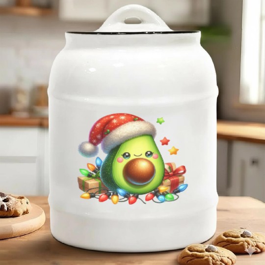 Christmas Avocado, Merry Christmas Ceramic Cookie Jars